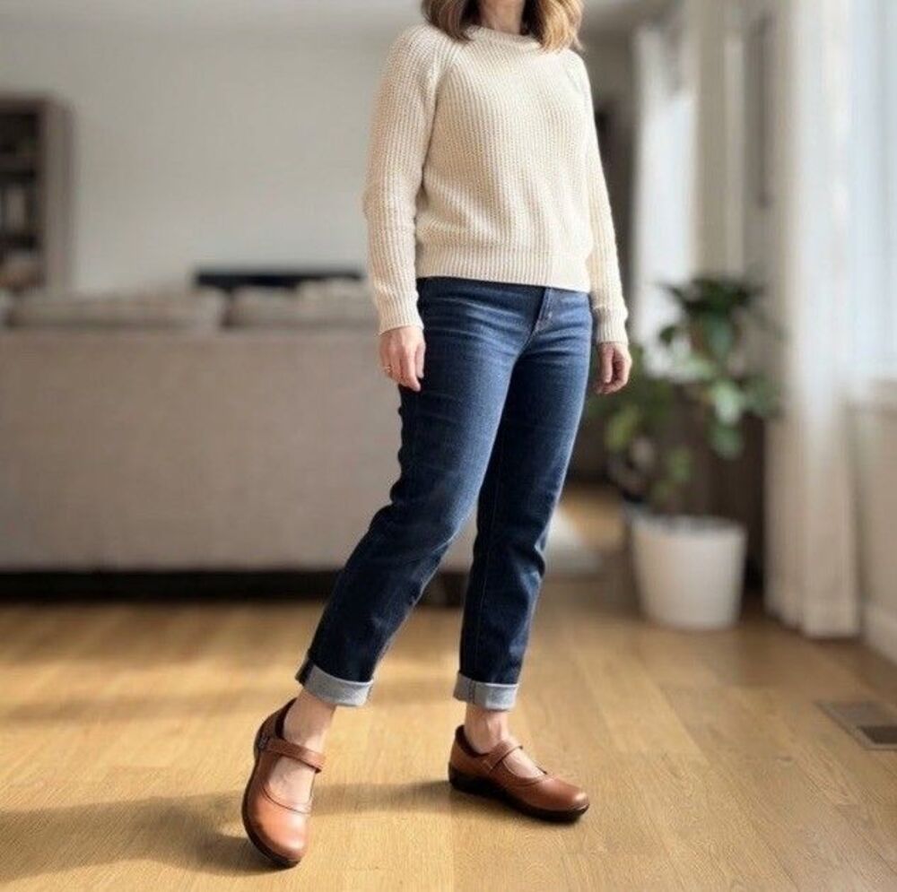 Anodyne Casual Therapeutic Comfort Mary Jane Shoes Cognac Brown Women Sz 9-W